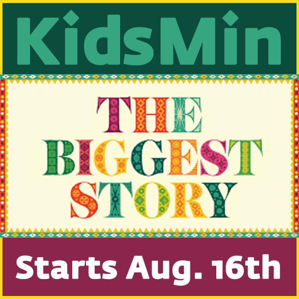 FBC KidsMin The Biggest Story Logo. Starts August 16th.